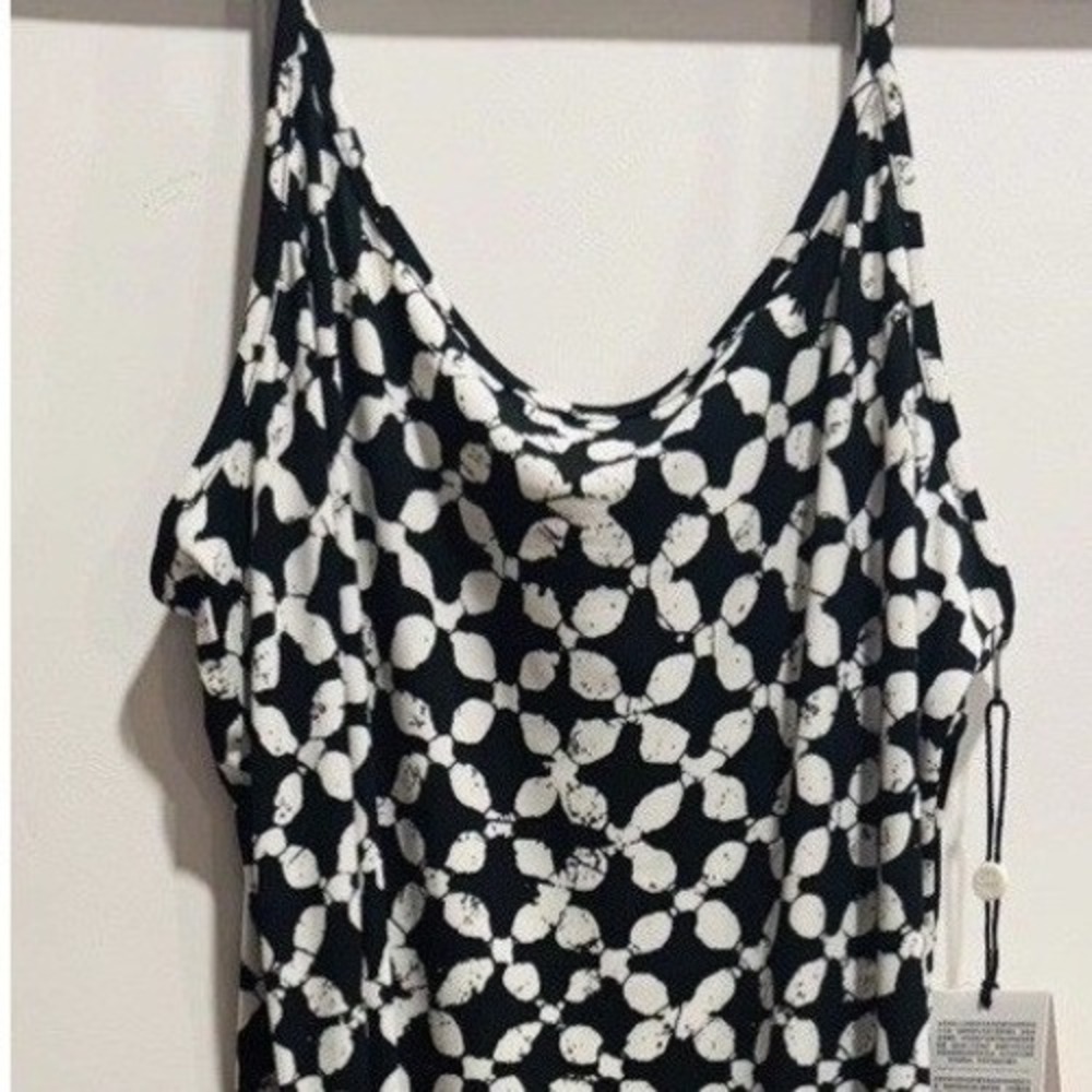 MICHAEL Michael Kors Womens Swim Cover Up Dress Black White Beach Resort